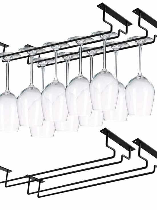 Other - Under-Cabinet Wine Glass Rack - Black Stemware Holder